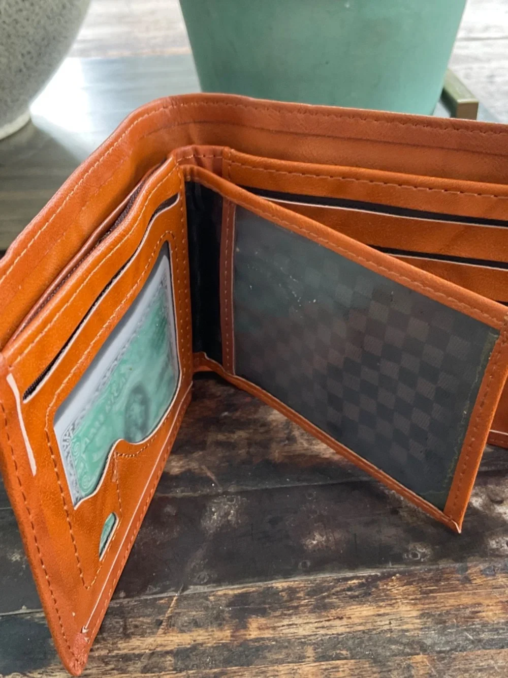 $100 bill new wallet,NWT.Tan.